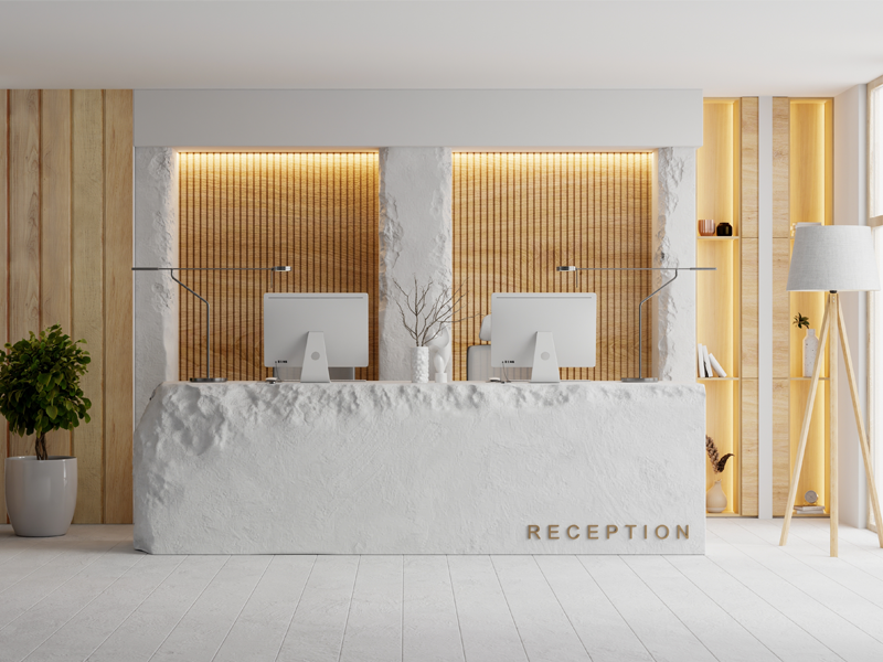 clean office reception